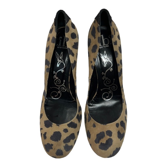 TIBI NEW YORK Suede Leather Cheetah Tan & Black Reptile Accent Back of Heel 10 - Picture 11 of 16